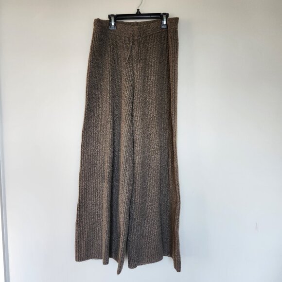 UpWest NWT Size M Comfy Cropped Ribbed Cardigan & Sweater Pant Set Brown Heather - Picture 10 of 15